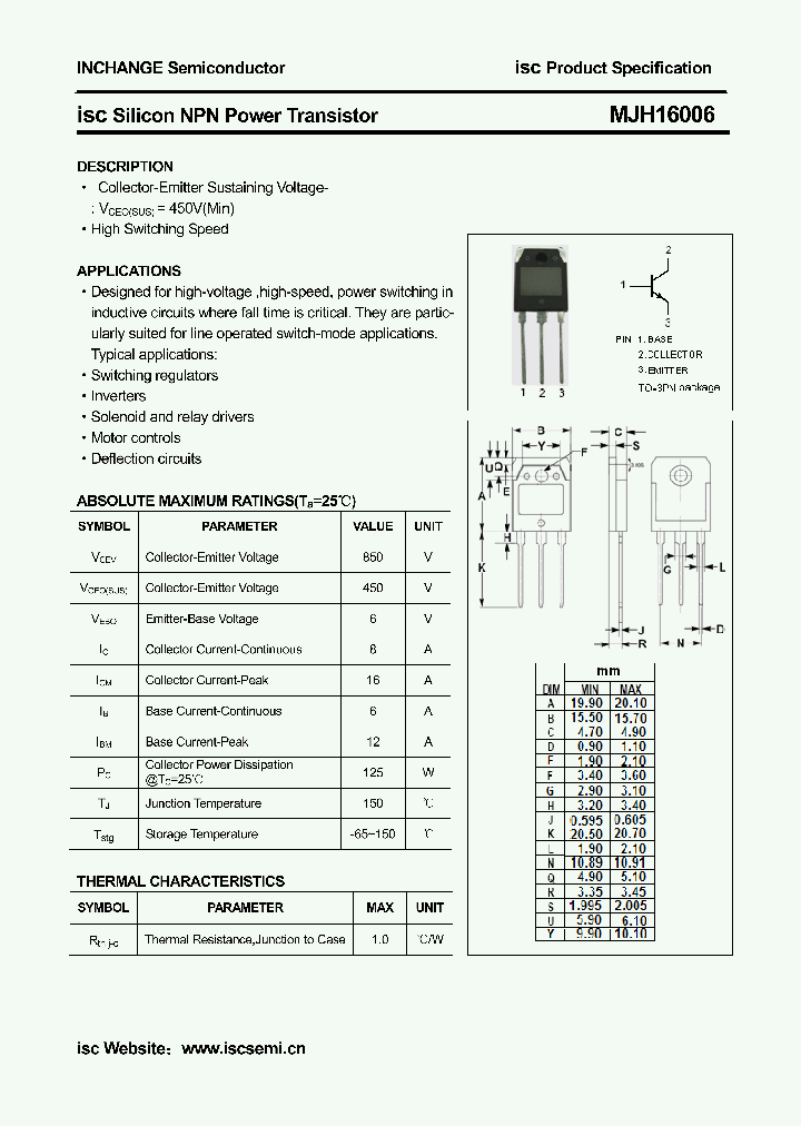 MJH16006_3338562.PDF Datasheet