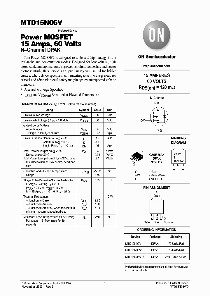 MTD15N06V-D_3338478.PDF Datasheet