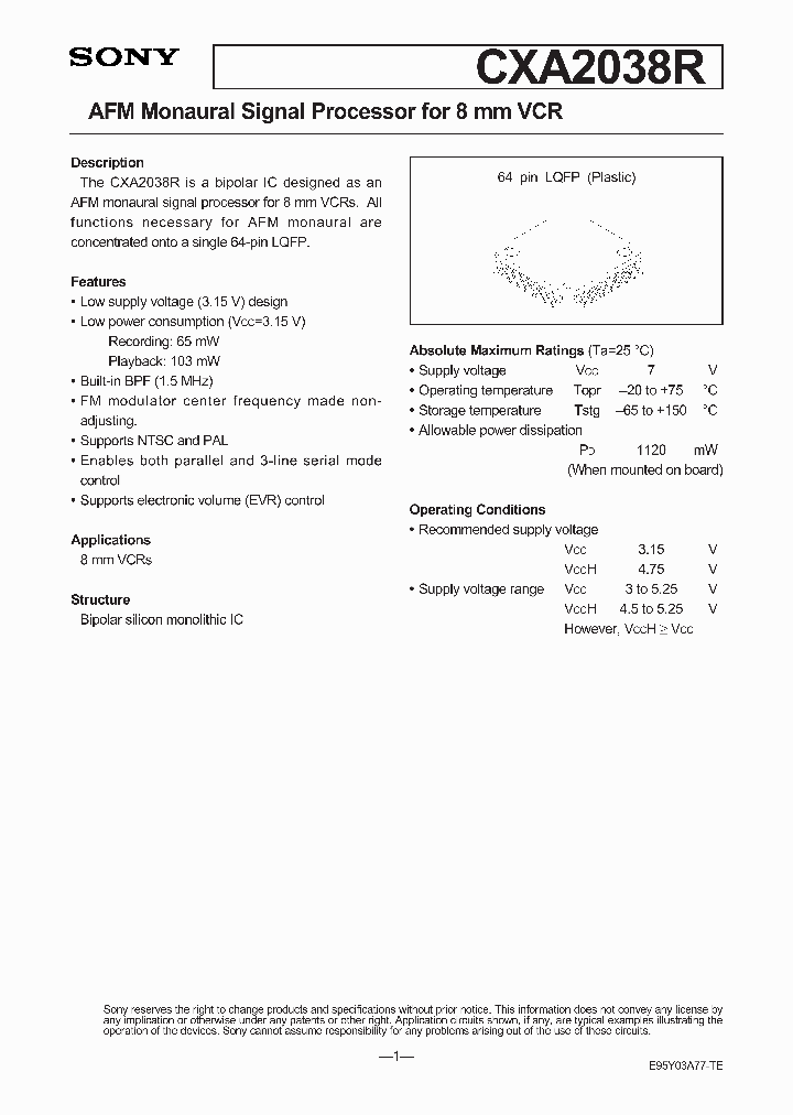 CXA2038R_3339159.PDF Datasheet