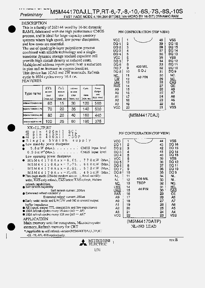 M5M44170-10S_3345303.PDF Datasheet
