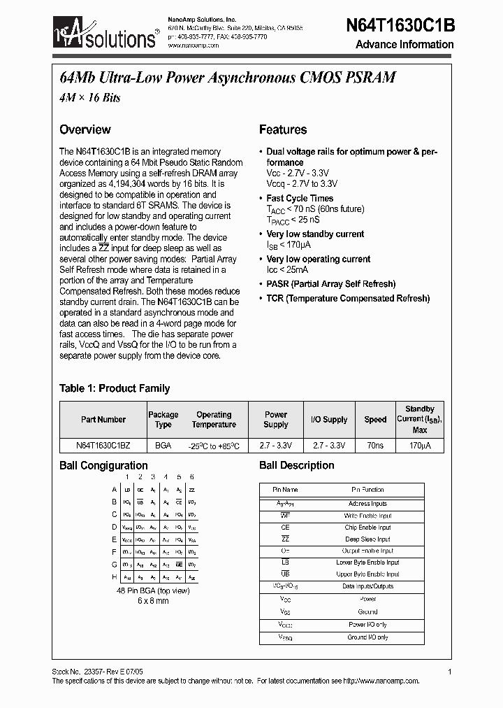 N64T1630C1BZ-70I_3345016.PDF Datasheet