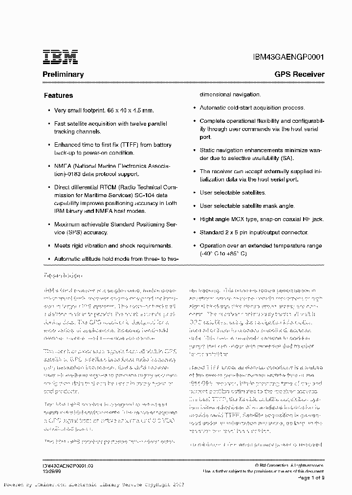 IBM43GAENGP0001_3348812.PDF Datasheet