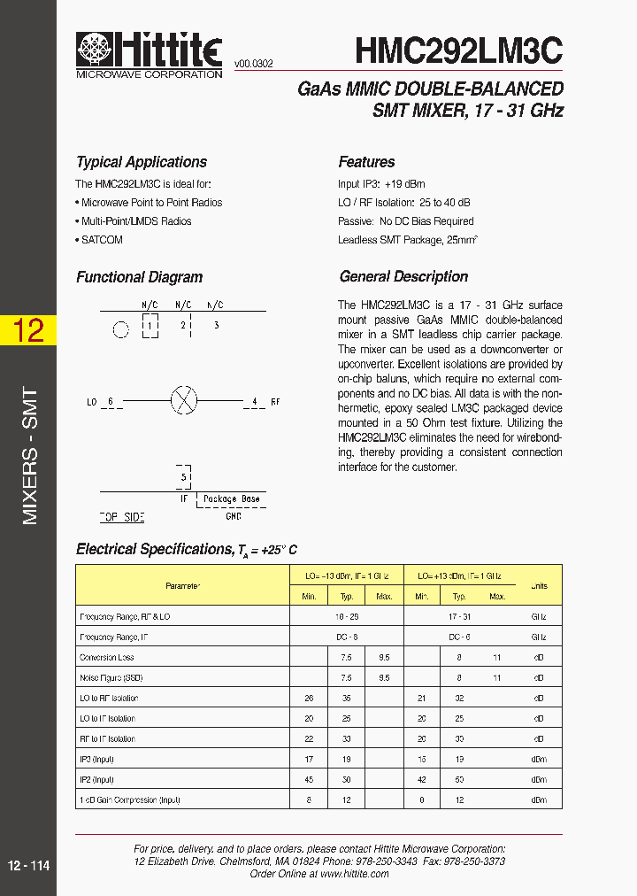HMC292LM3C_3354125.PDF Datasheet