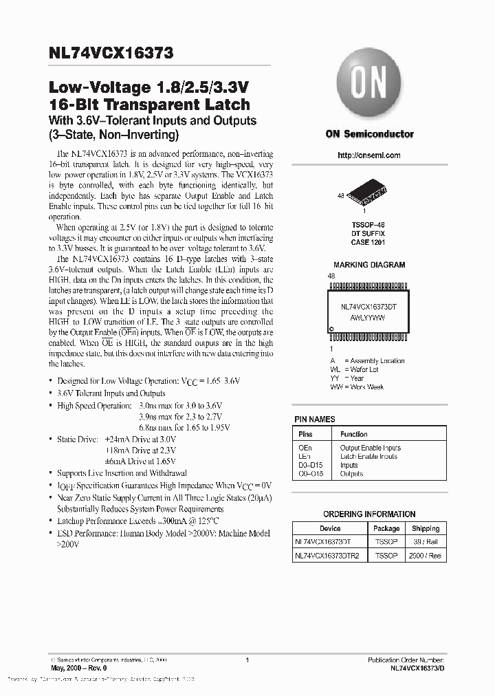 NL74VCX16373DTR2_3352294.PDF Datasheet