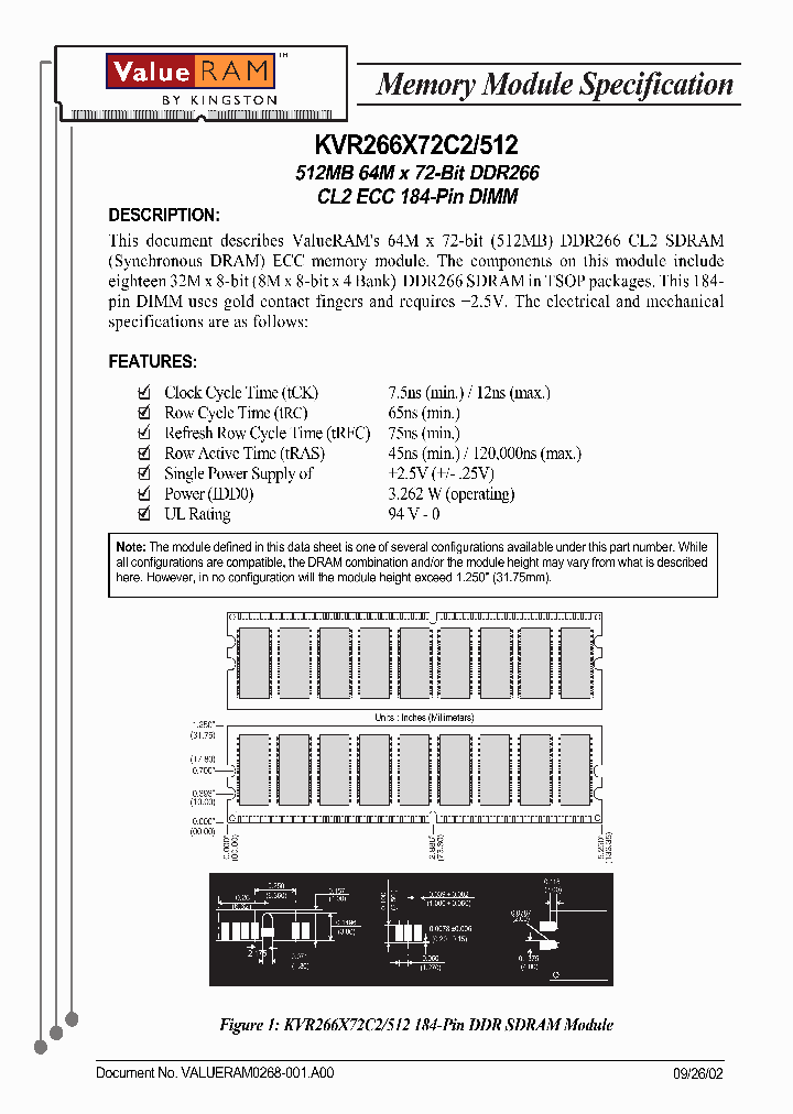 KVR266X72C2512_3359015.PDF Datasheet
