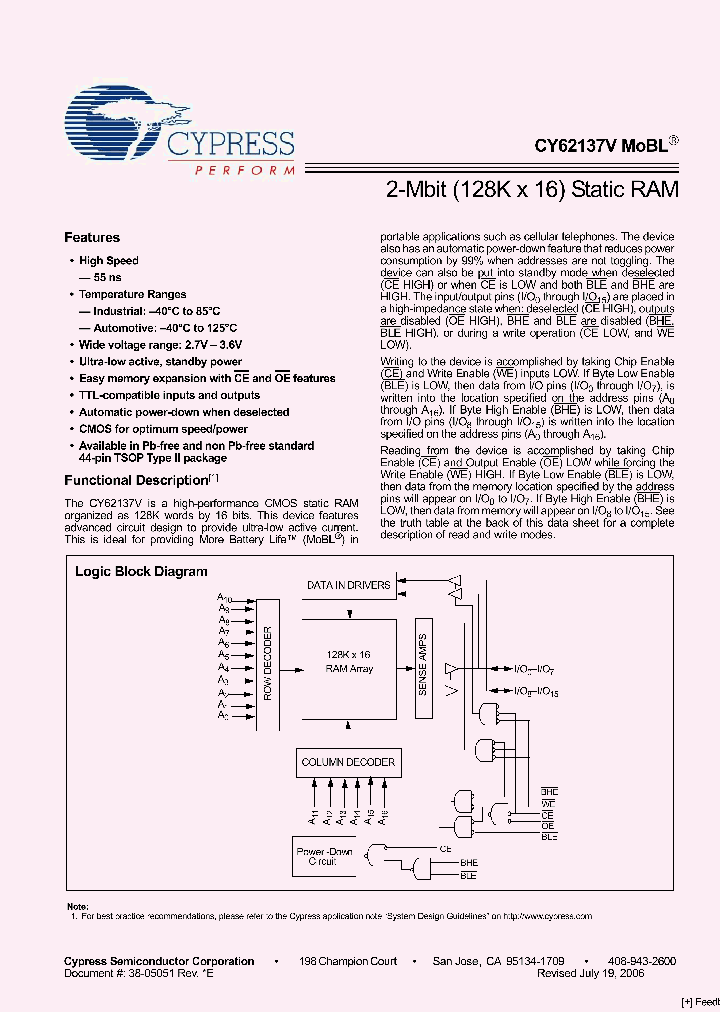 CY62137VLL-70ZSXE_3357340.PDF Datasheet