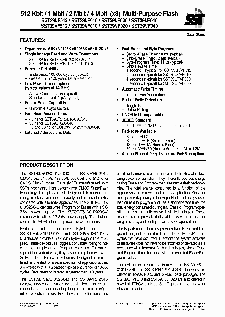 SST39VF010-70-4I-B3K_3361948.PDF Datasheet