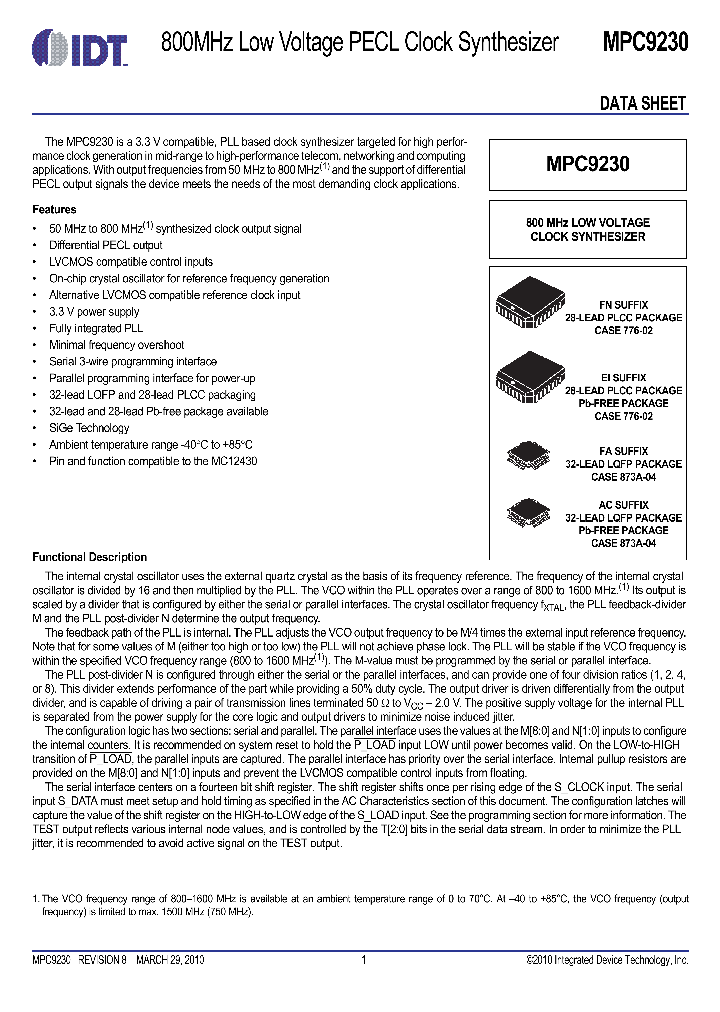 MPC9230_3363079.PDF Datasheet