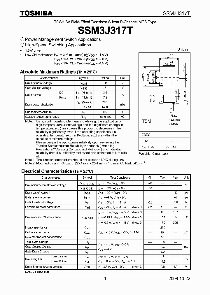 SSM3J317T_3364001.PDF Datasheet