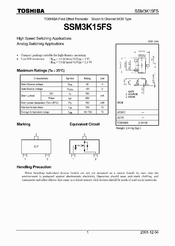 SSM3K15FS_3363497.PDF Datasheet