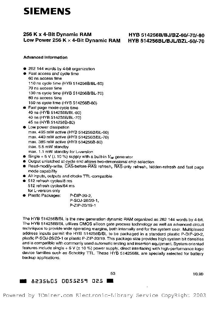 HYB514256BZ-70_3366524.PDF Datasheet