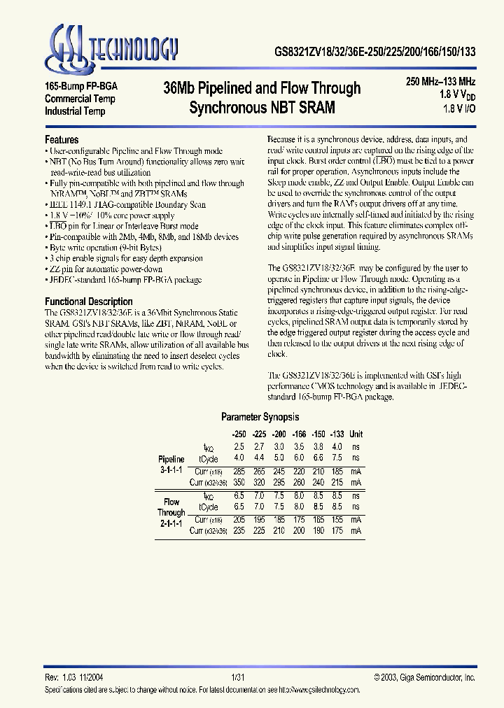 GS8321ZV36E-250I_3366929.PDF Datasheet