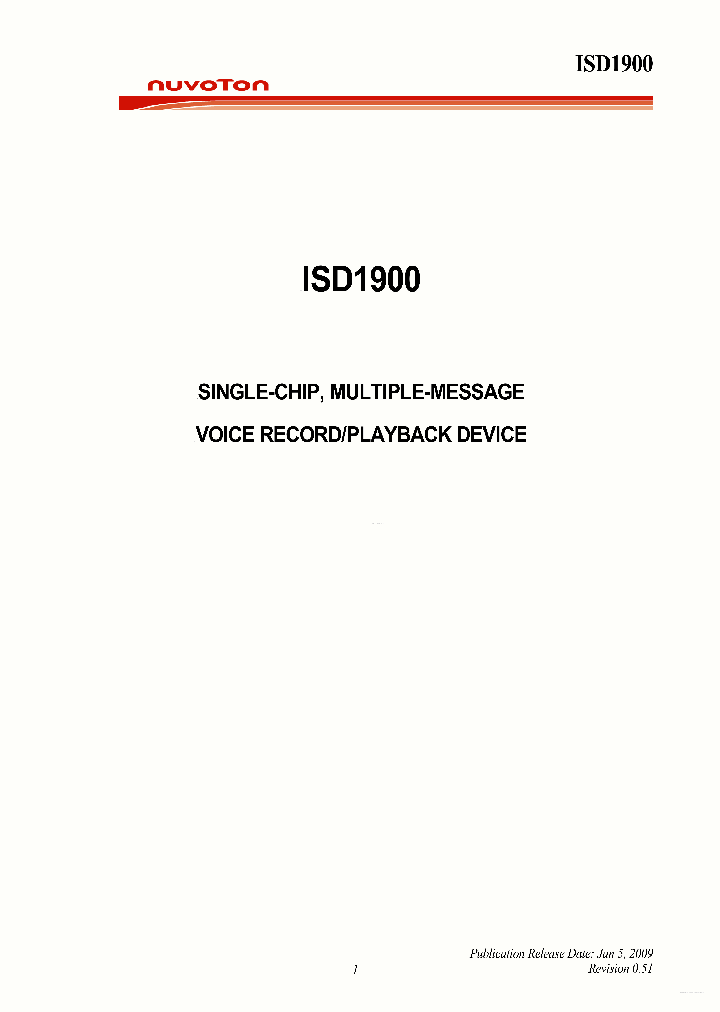 ISD1900_3370785.PDF Datasheet