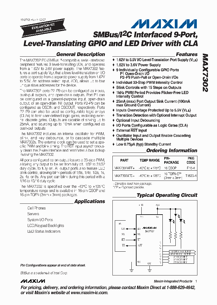 MAX7302ATE_3373219.PDF Datasheet