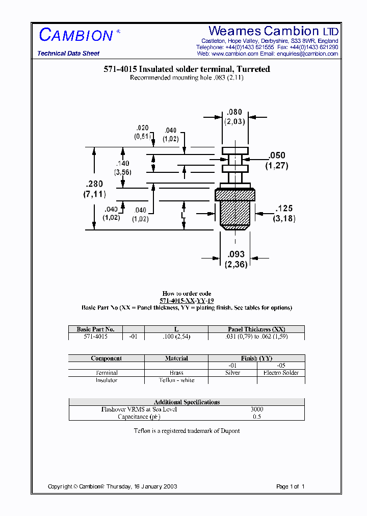 571-4015_3375724.PDF Datasheet