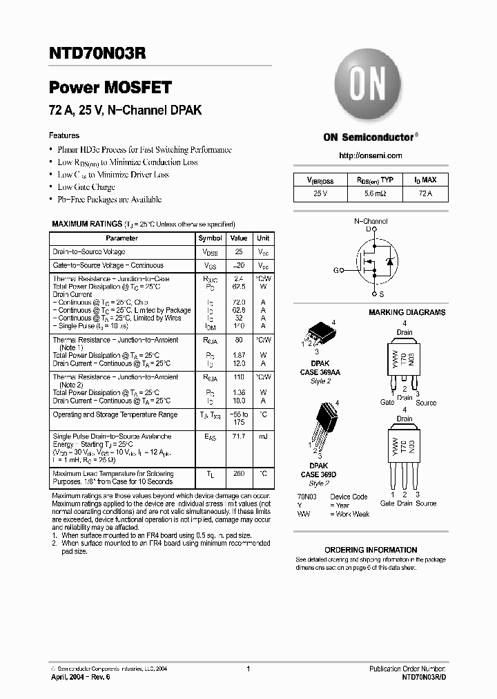 NTD70N03R_3364850.PDF Datasheet