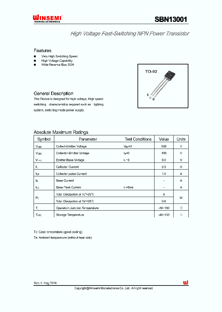 SBN13001_3380518.PDF Datasheet