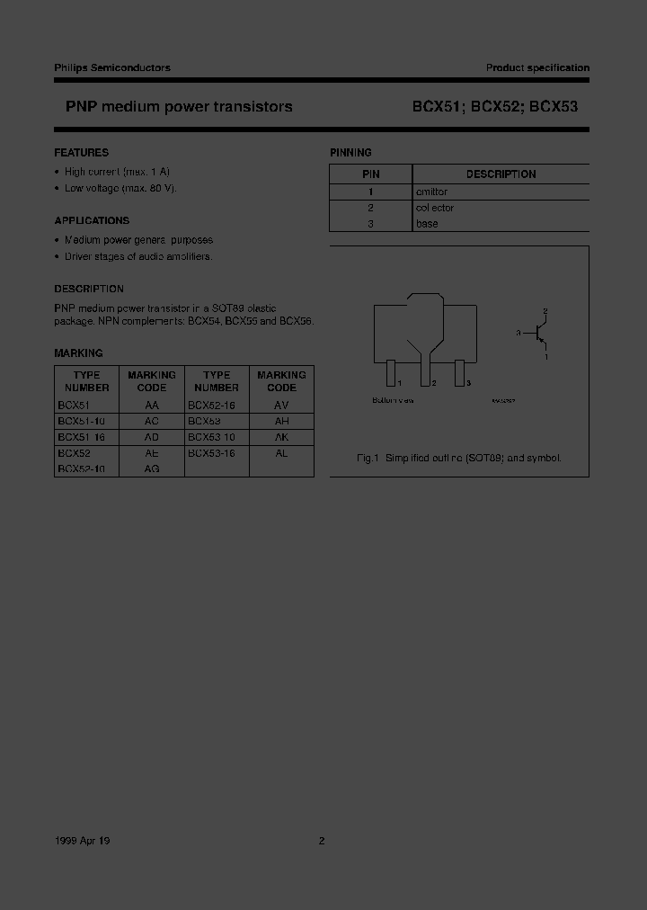BCX52-10TR_3383597.PDF Datasheet