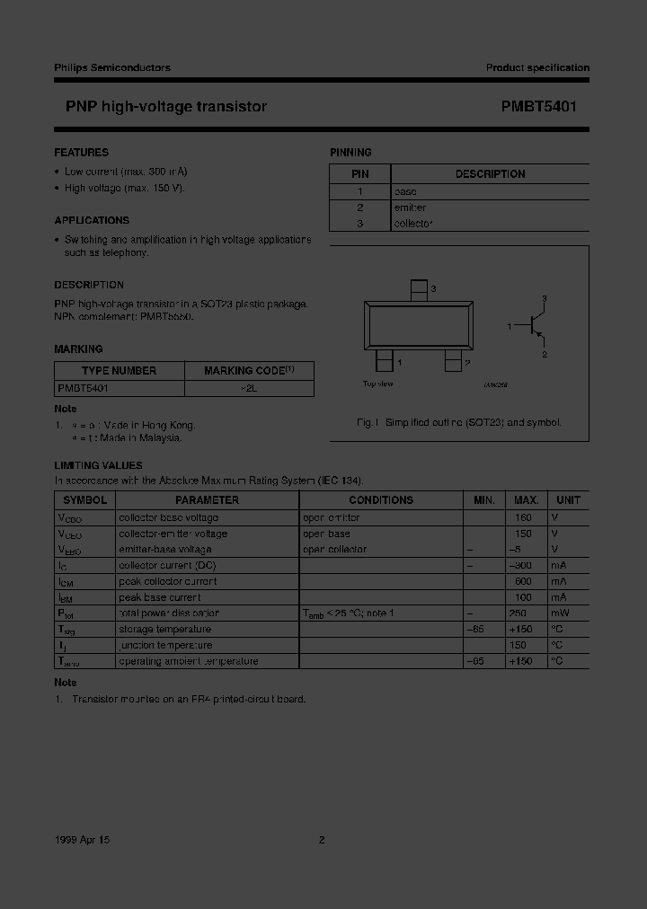 PMBT5401TR_3381953.PDF Datasheet