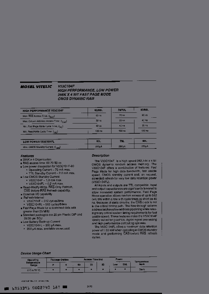 V53C104FK70_3388804.PDF Datasheet