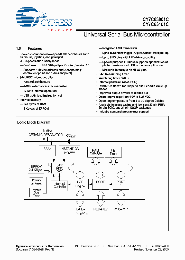 CY7C63001C-SXCT_3390954.PDF Datasheet