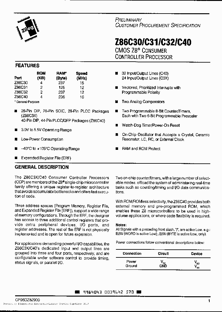 Z86C32-12VEC_3396052.PDF Datasheet