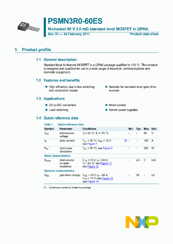 PSMN3R0-60ES_3398838.PDF Datasheet