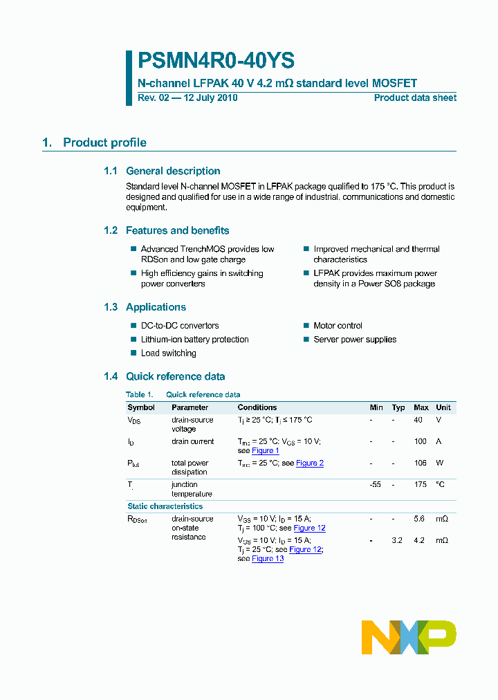 PSMN4R0-40YS_3398662.PDF Datasheet