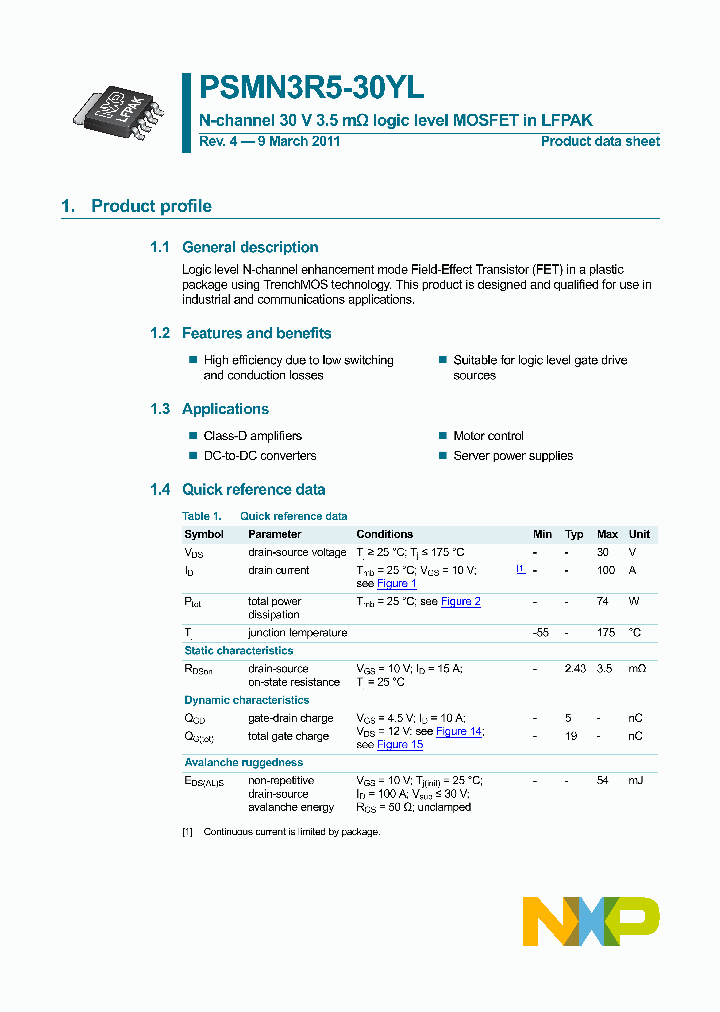 PSMN3R5-30YL_3398831.PDF Datasheet