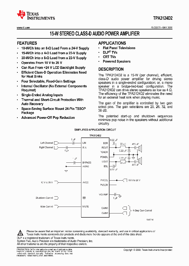 TPA3124D2_3407600.PDF Datasheet