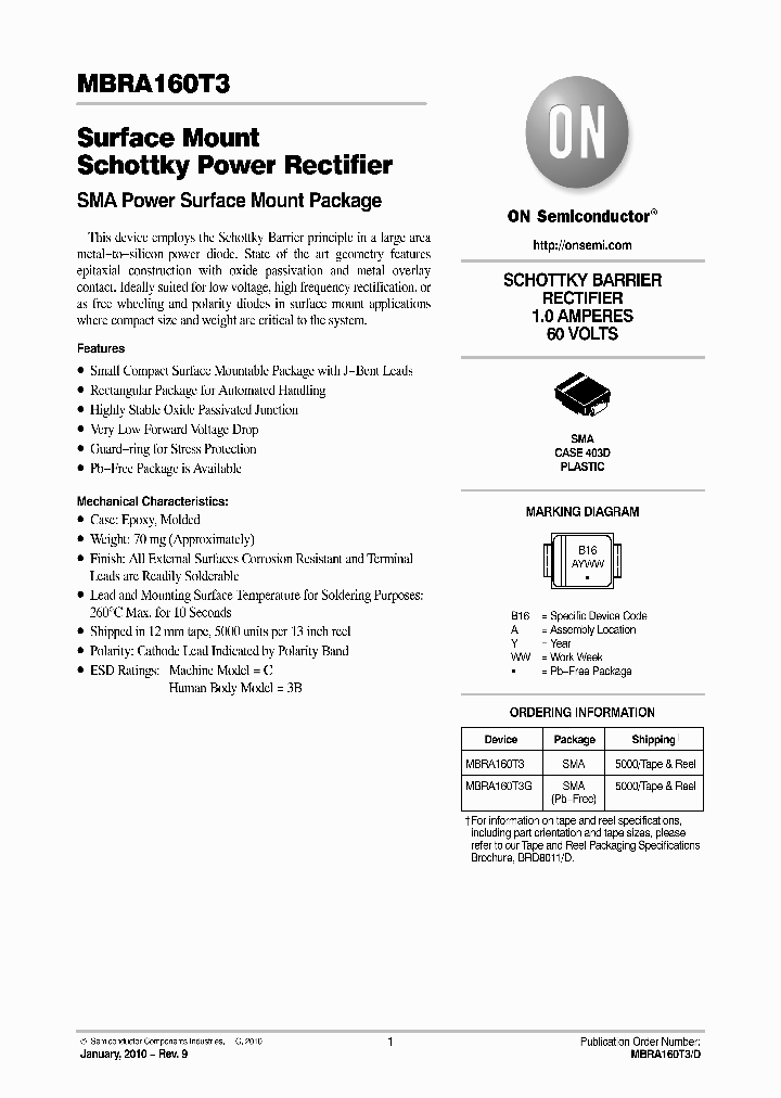 MBRA160T3G_3409751.PDF Datasheet