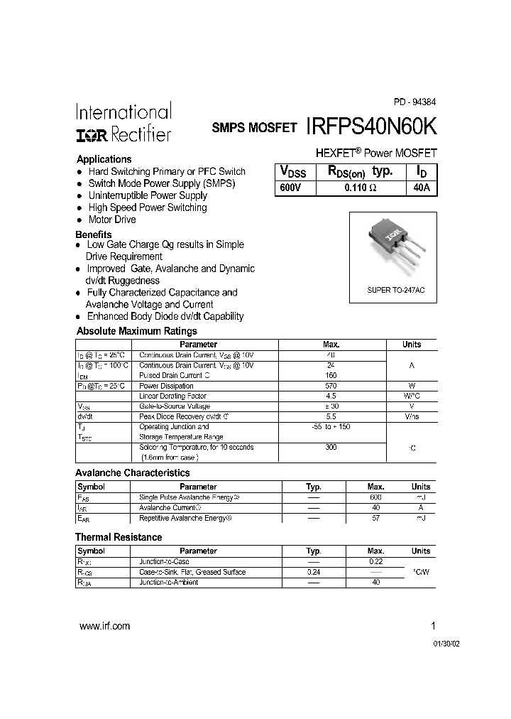 IRFPS40N60K_3411840.PDF Datasheet