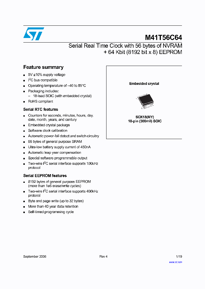 M41T56C64MY6F_3416101.PDF Datasheet