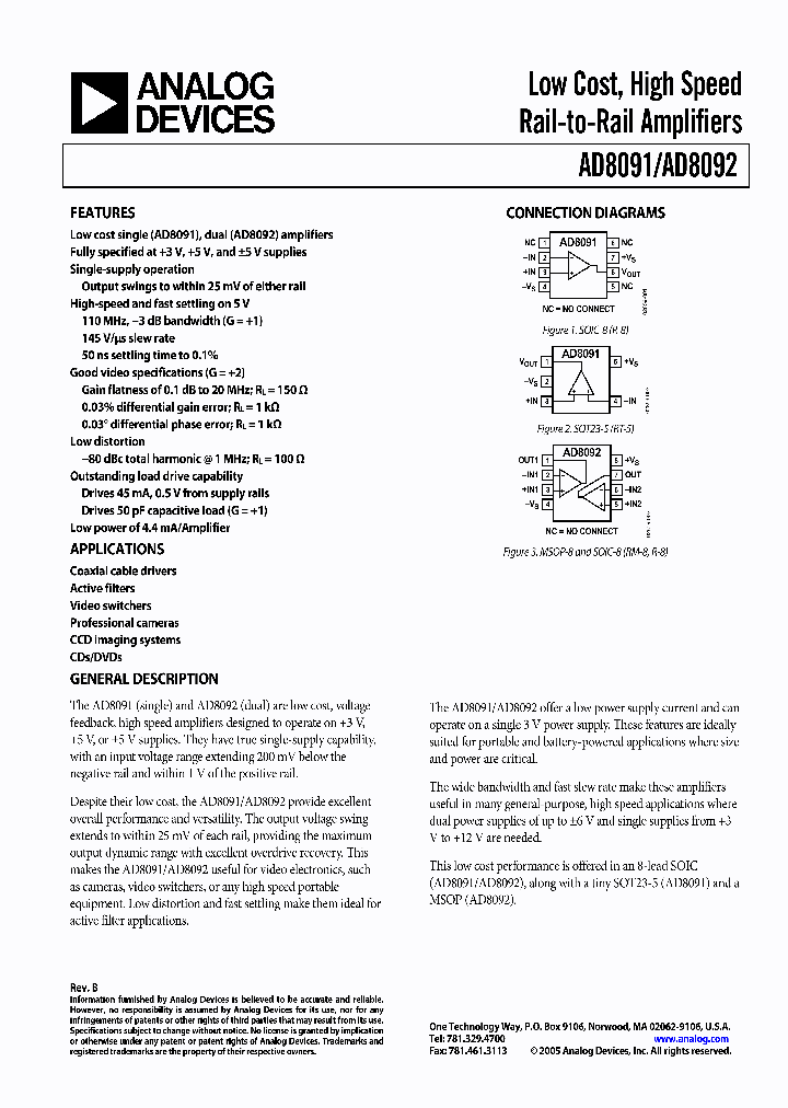 AD8092ARMZ-REEL_3416707.PDF Datasheet