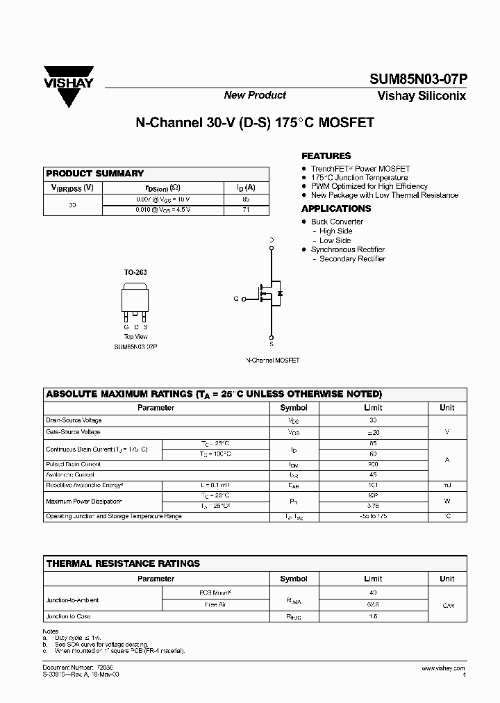 SUM85N03-07P_3417795.PDF Datasheet