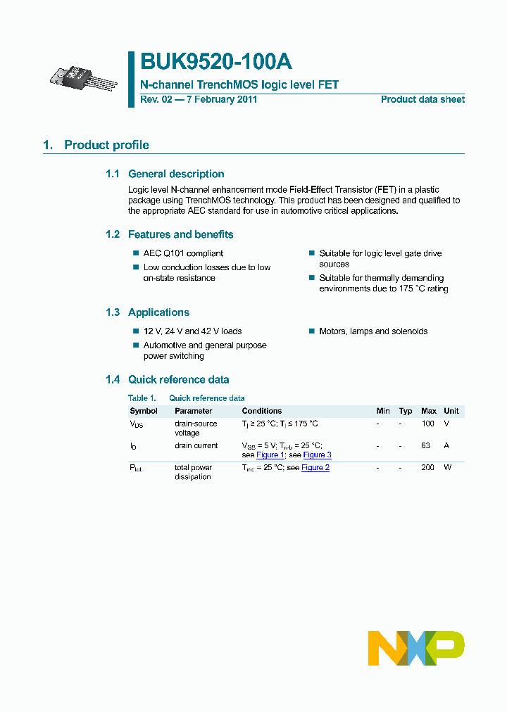 BUK9520-100A_3418644.PDF Datasheet