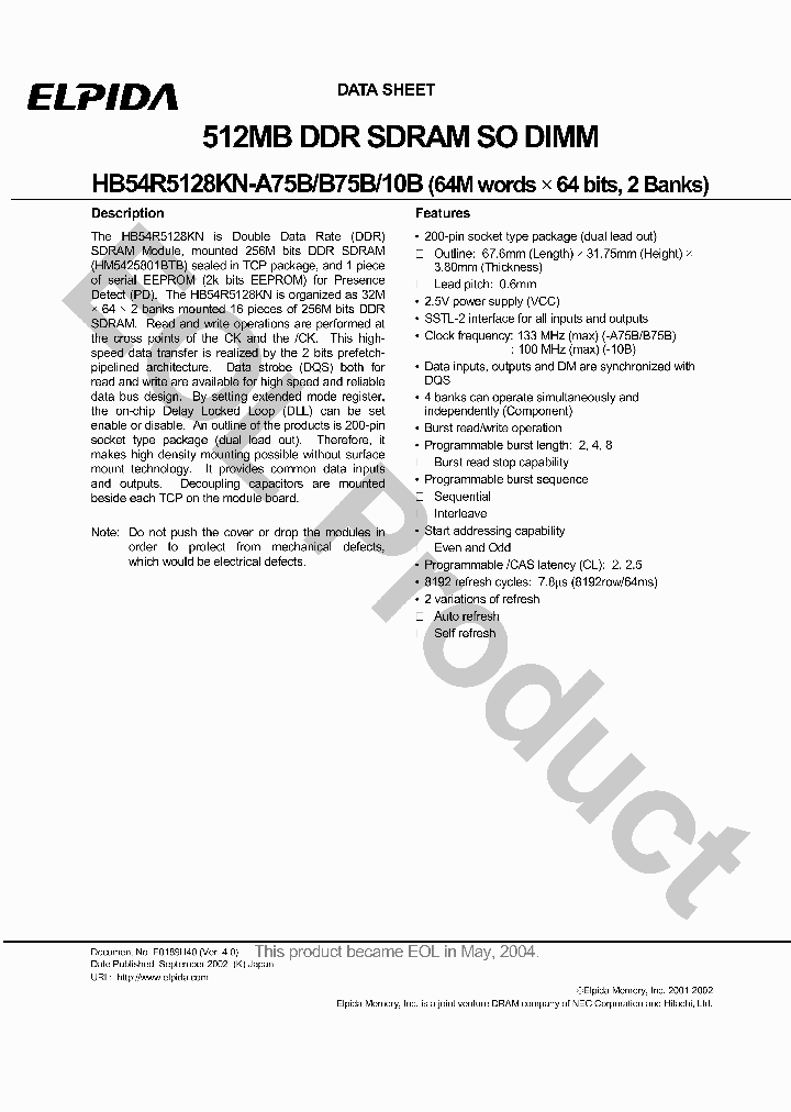 HB54R5128KN-A75B_3419187.PDF Datasheet