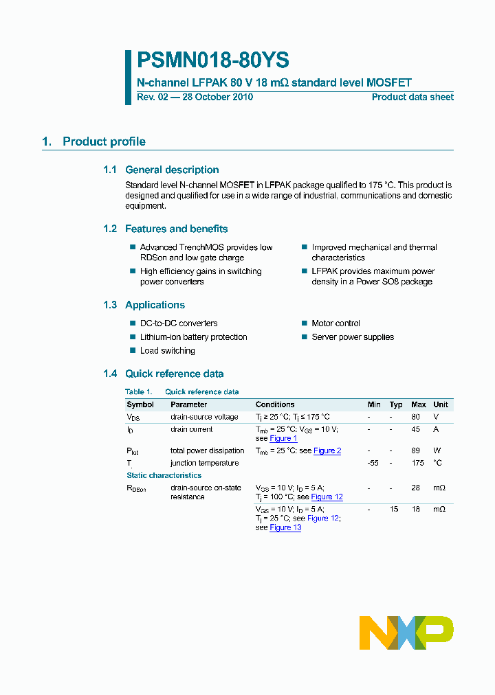 PSMN018-80YS_3422249.PDF Datasheet
