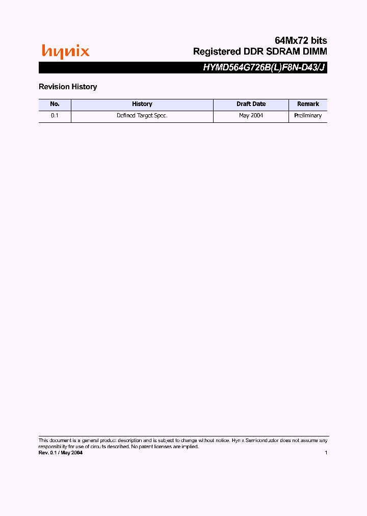 HYMD564G726BLF8N-D43_3423121.PDF Datasheet