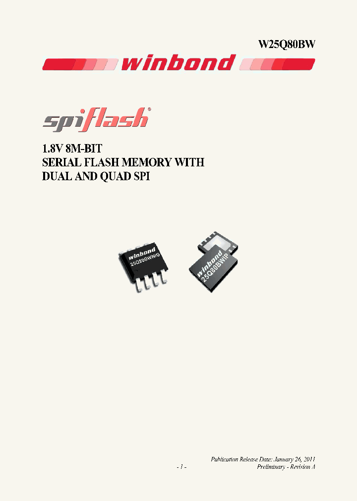 W25Q80BWSNIG_3426437.PDF Datasheet