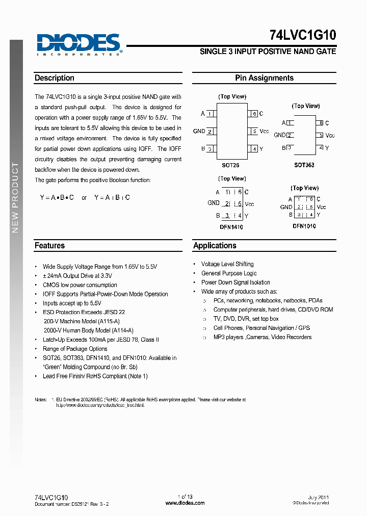 74LVC1G10DW-7_3430674.PDF Datasheet