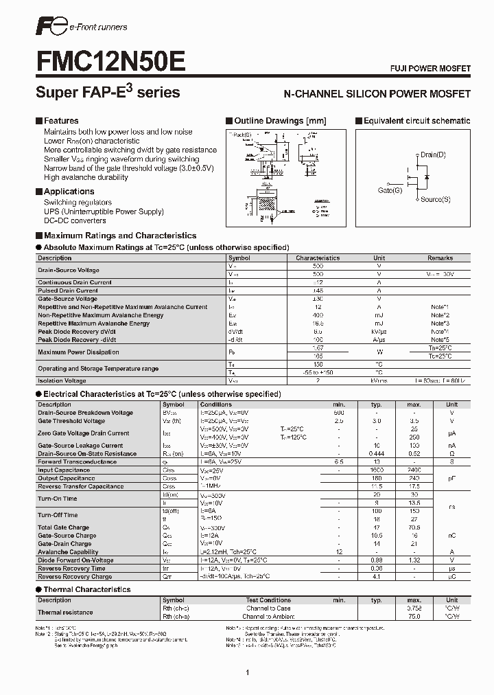 FMC12N50E_3431368.PDF Datasheet