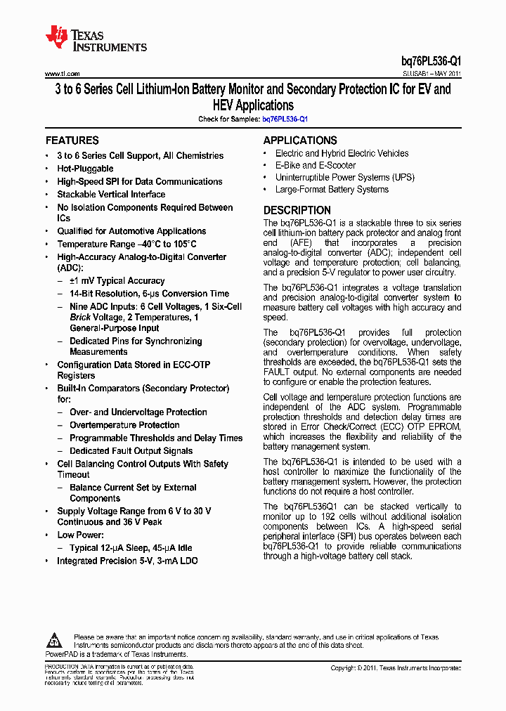 BQ76PL536-Q1_3436340.PDF Datasheet