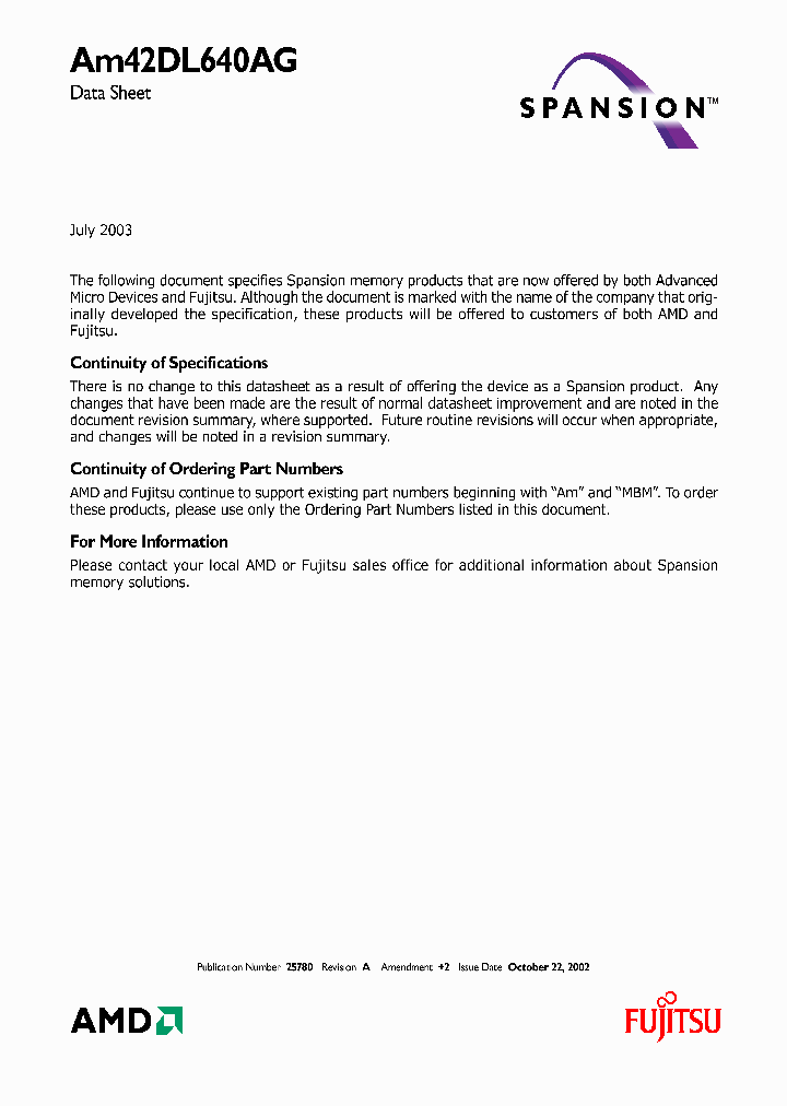 AM42DL640AG45IT_3444539.PDF Datasheet