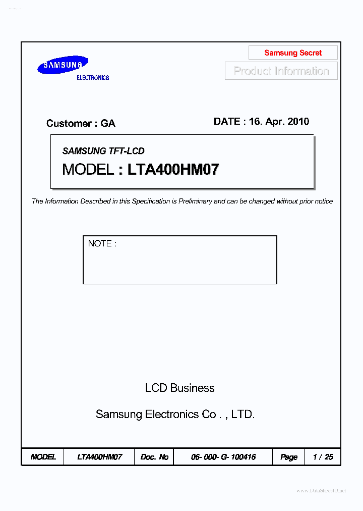 LTA400HM07_3472607.PDF Datasheet