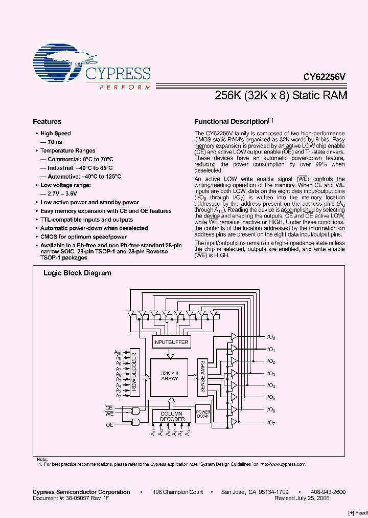 CY62256VLL-70SNXI_3473884.PDF Datasheet