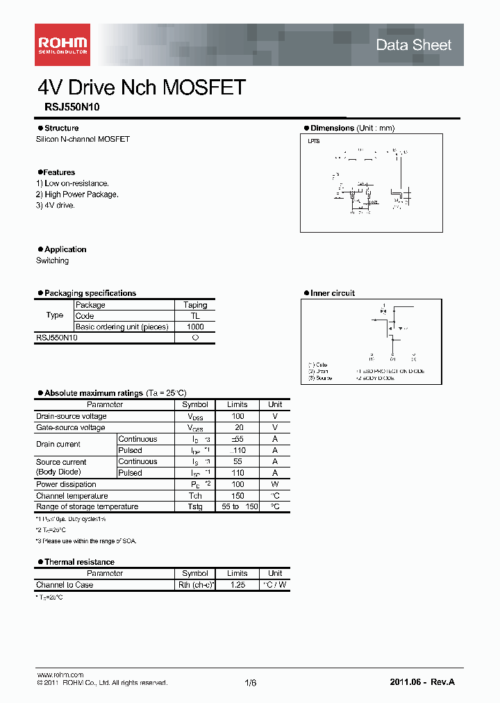RSJ550N10_3483201.PDF Datasheet