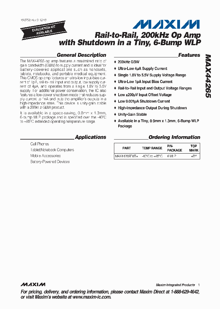 MAX44265EWT_3486025.PDF Datasheet