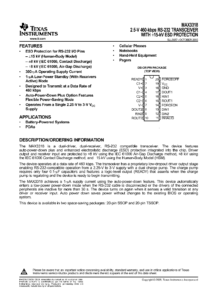 MAX3318IDBE4_3484733.PDF Datasheet