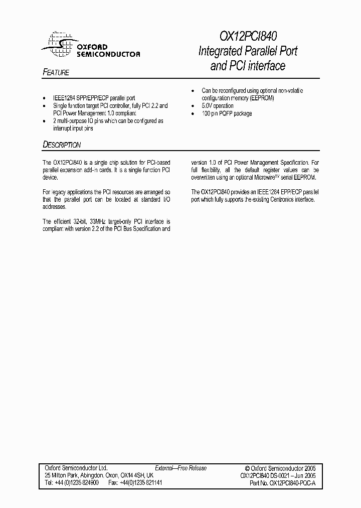 OX12PCI840_3494021.PDF Datasheet